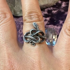 Sterling Silver Serpent Snake Cobra Ring